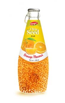 Export Fruit Juice Chia Seed Drink With Orange Flavor In Glass Bottle
