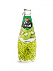 Wholesale Fruit Juice Chia Seed Drink With Kiwi Flavor In Glass Bottle