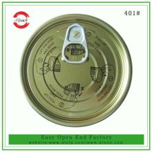 98.9mm tinplate tunn fish can lid 401# easy open end supplier