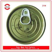 Tin can lid easy open end