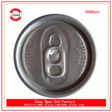 Aluminum energy drink easy open end can lid 206# SOT