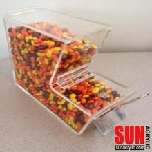 Clear acrylic candy display bins with lid