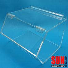 Clear Slatwall Plexiglass  Food   Bin  with Lid