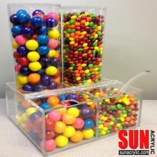 Clear Acrylic Double Divided Tube Candy Bin