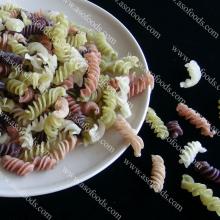 Italian organic rice fusilli with multi-colored