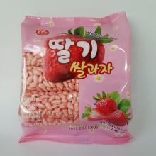 RICE CRACKER WITH STRAWBERRY FLAVOR COATED