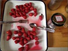 Fresh Canned fruit strawberry in syrup