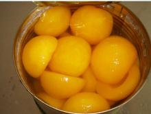 Canned fruits in syrup with fresh peach