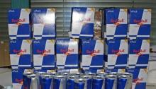  red  bull drink  glass  bottle//.