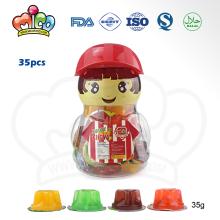 Mixed fruit  jelly  in cartoon girl jar