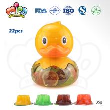  High   quality  delicious  fruit   jelly  candy in cartoon animal duck jar