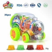 Assorted mini fruit jelly candy in train jar