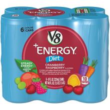 V8 V-Fusion Plus Energy Fruit Juice, Diet Cranberry Raspberry