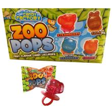24 x Zoo Pops Fruity Animal Mini Lolly Sweets Lollies With Rings - Wholesale Bul