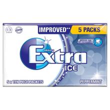 Wrigley's Extra Ice Peppermint Sugar Free Gum 5x10 Piece Packets