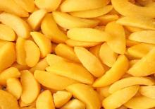 Frozen  yellow   peach   slices 
