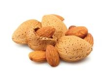 Raw almonds safely dried fruit