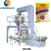 Automatic chips snack weighing and packaging machine