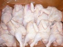Frozen Chicken: breasts, quarter legs, drumsticks, mid-joint wings, inner fillets