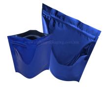 Shiny Blue  Stand   Up   Pouches  with Zipper