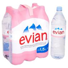 Evian Still Natural Mineral Water, 6 X 1.5 Litre