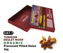 Organic Processed Pitted Dates 1 kg carton box ; Category 1