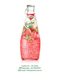 Nawon Basil seed drink with Mango Juice, 500ml glass bottle